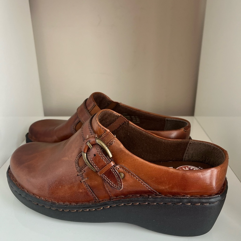 Earth Spirit Mules Clogs Brown Leather Women’s Size 7